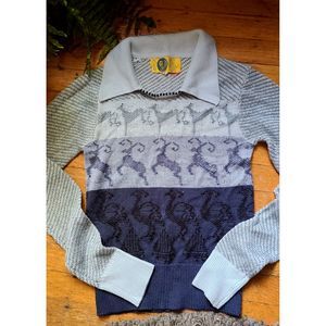 Vintage 1970s BeeWear Reindeer Sweater
